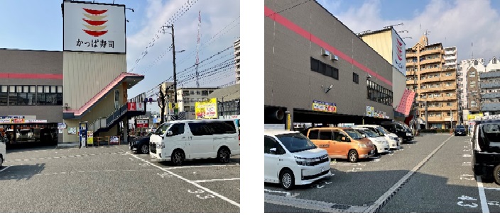ファミリーレストラン（かっぱ寿司）の駐車場事例